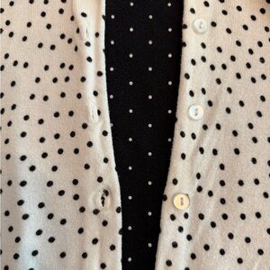 Sweater & Top Combo: Black and White Polka Dot Top WITH a Coordinated Sweater